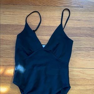 Black V-Neck Bodysuit